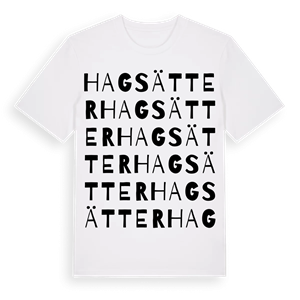 Hagsätter ordlek t-shirt – ekologisk bomull t-shirt från Pinshirt