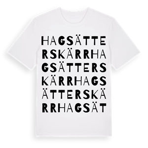 Hagsätterskärr ordlek t-shirt – ekologisk bomull t-shirt från Pinshirt
