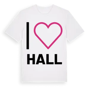 Jag älskar Hall t-shirt stort tryck – ekologisk bomull t-shirt från Pinshirt