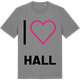 Mid Heather Gray t-shirt med Jag älskar Hall t-shirt stort tryck