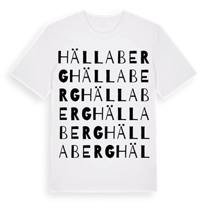 Hällaberg ordlek t-shirt – ekologisk bomull t-shirt från Pinshirt