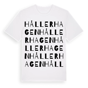 Hållerhagen ordlek t-shirt – ekologisk bomull t-shirt från Pinshirt