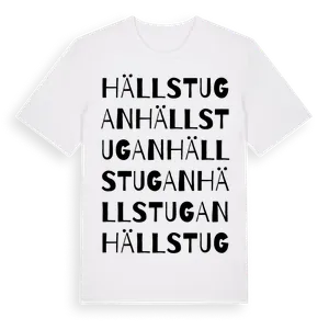Hällstugan ordlek t-shirt – ekologisk bomull t-shirt från Pinshirt