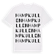 White t-shirt med Hampkullen ordlek t-shirt