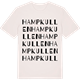 Vintage White t-shirt med Hampkullen ordlek t-shirt