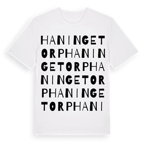 Haningetorp ordlek t-shirt – ekologisk bomull t-shirt från Pinshirt