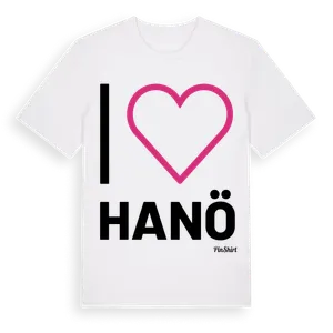 Jag älskar Hanö t-shirt stort tryck – ekologisk bomull t-shirt från Pinshirt