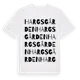 White t-shirt med Hargsgården ordlek t-shirt