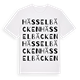 White t-shirt med Hässelbäcken ordlek t-shirt