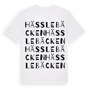 Hässlebäcken ordlek t-shirt – ekologisk bomull t-shirt från Pinshirt