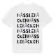 White t-shirt med Hässlebäcken ordlek t-shirt
