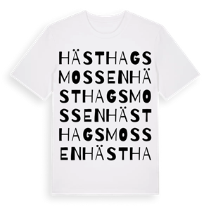 Hästhagsmossen ordlek t-shirt – ekologisk bomull t-shirt från Pinshirt