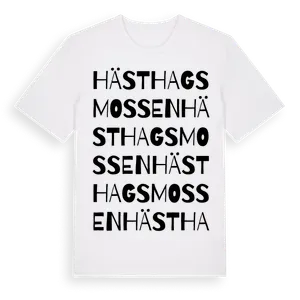 Hästhagsmossen ordlek t-shirt – ekologisk bomull t-shirt från Pinshirt