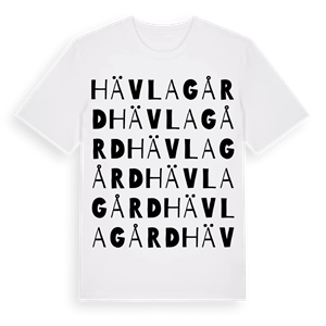 Hävla gård ordlek t-shirt – ekologisk bomull t-shirt från Pinshirt