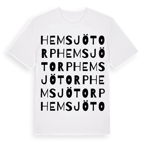 Hemsjötorp ordlek t-shirt – ekologisk bomull t-shirt från Pinshirt