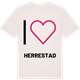 Vintage White t-shirt med Jag älskar Herrestad t-shirt stort tryck