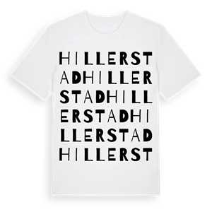 Hillerstad ordlek t-shirt – ekologisk bomull t-shirt från Pinshirt