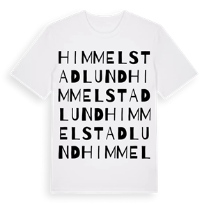 Himmelstadlund ordlek t-shirt – ekologisk bomull t-shirt från Pinshirt