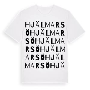 Hjälmarsö ordlek t-shirt – ekologisk bomull t-shirt från Pinshirt