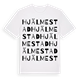 White t-shirt med Hjälmestad ordlek t-shirt