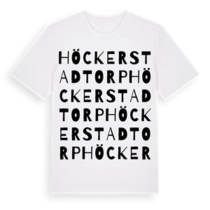 Höckerstadtorp ordlek t-shirt – ekologisk bomull t-shirt från Pinshirt