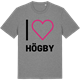 Mid Heather Gray t-shirt med Jag älskar Högby t-shirt stort tryck