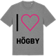 Mid Heather Gray t-shirt med Jag älskar Högby t-shirt stort tryck