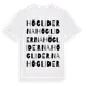 White t-shirt med Högliderna ordlek t-shirt