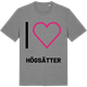 Mid Heather Gray t-shirt med Jag älskar Högsätter t-shirt stort tryck