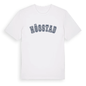 Högstad college t-shirt – ekologisk bomull t-shirt från Pinshirt
