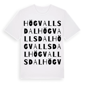 Högvallsdal ordlek t-shirt – ekologisk bomull t-shirt från Pinshirt