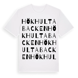 Hökhultabacken ordlek t-shirt – ekologisk bomull t-shirt från Pinshirt