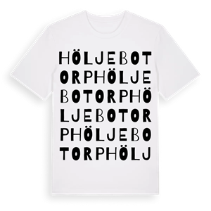Höljebotorp ordlek t-shirt – ekologisk bomull t-shirt från Pinshirt