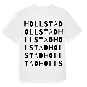 Hollstad ordlek t-shirt – ekologisk bomull t-shirt från Pinshirt