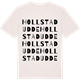 Vintage White t-shirt med Hollstad udde ordlek t-shirt