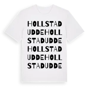 Hollstad Udde ordlek t-shirt – ekologisk bomull t-shirt från Pinshirt