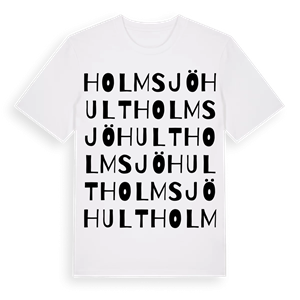 Holmsjöhult ordlek t-shirt – ekologisk bomull t-shirt från Pinshirt