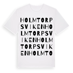 Holmtorpsviken ordlek t-shirt – ekologisk bomull t-shirt från Pinshirt
