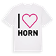 White t-shirt med Jag älskar Horn t-shirt stort tryck
