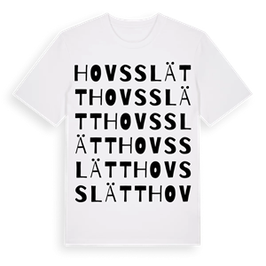 Hovsslätt ordlek t-shirt – ekologisk bomull t-shirt från Pinshirt