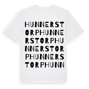 Hunnerstorp ordlek t-shirt – ekologisk bomull t-shirt från Pinshirt