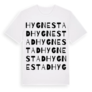 Hygnestad ordlek t-shirt – ekologisk bomull t-shirt från Pinshirt