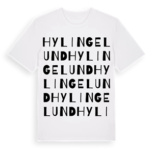 Hylingelund ordlek t-shirt – ekologisk bomull t-shirt från Pinshirt