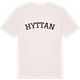 Vintage White t-shirt med Hyttan böjd t-shirt
