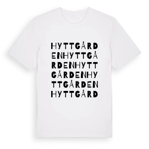 Hyttgården ordlek t-shirt – ekologisk bomull t-shirt från PinShirt