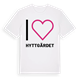 White t-shirt med Jag älskar Hyttgärdet t-shirt stort tryck