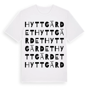 Hyttgärdet ordlek t-shirt – ekologisk bomull t-shirt från Pinshirt