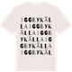 Vintage White t-shirt med Iggby källa ordlek t-shirt