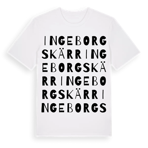 Ingeborgskärr ordlek t-shirt – ekologisk bomull t-shirt från Pinshirt