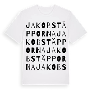 Jakobstäpporna ordlek t-shirt – ekologisk bomull t-shirt från Pinshirt